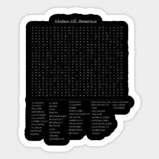 States of America Wordsearch Sticker